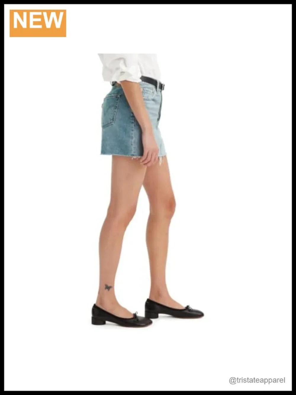 High Rise Denim Mini Skirt - 100% Cotton - No Stretch - Button Closure